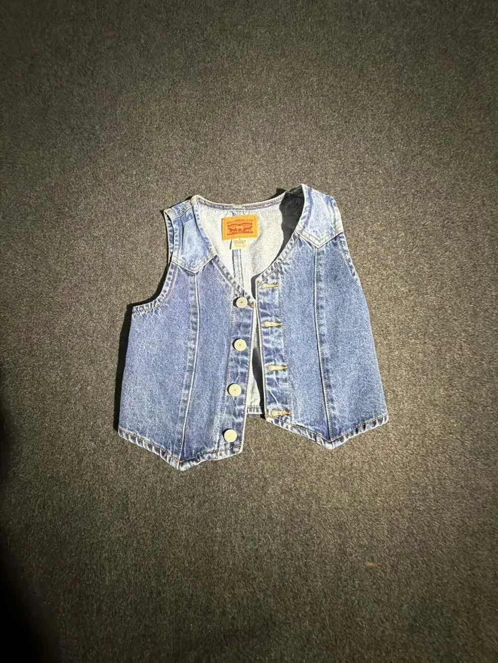 Levi Strauss & Co. Kids Blue Wash Denim Vest Size S 9-10YRS